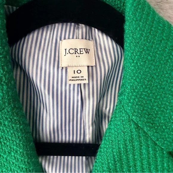 J.Crew Factory Schoolboy Blazer in Textured Green Tweed size 10 - Picture 4 of 11